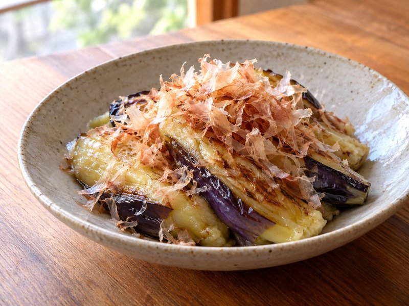 焼きなすのおかか塩の完成イメージ